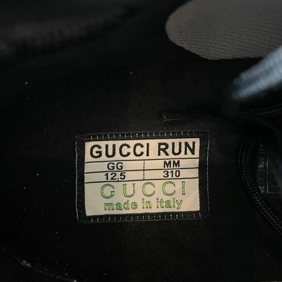Gucci Run Sneaker Interlocking G Black Technical Knit Men's Size 12.5 US 13 NEW - Picture 15 of 16